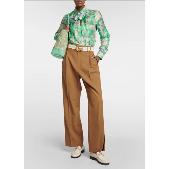 Gucci Women’s Moccasin Leather Loafers Mystic White Sz35.5 700036 - Picture 9 of 10